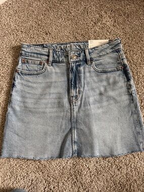 American Eagle Outfitters Light Wash Denim Mini Skirt